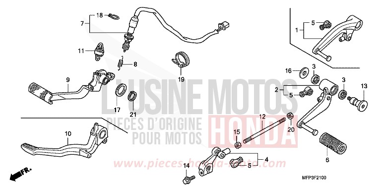 PEDAL von CB1300 Super Bold'or PEARL SUNBEAM WHITE (NHA66DF) von 2009